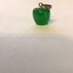 Natural Hand Carved Jade Apple Pendant